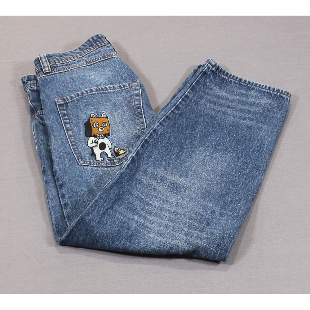 Empyre Bad Dog Dark Wash Blue Denim Skate Jeans Baggy 30" X 28.5"